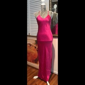 Vintage Andres Intime Silk Cream Long Nightgown